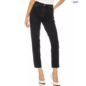 AGOLDE Women's Jeans Remy High Rise Straight Denim Satellite Wash Black Blue 29